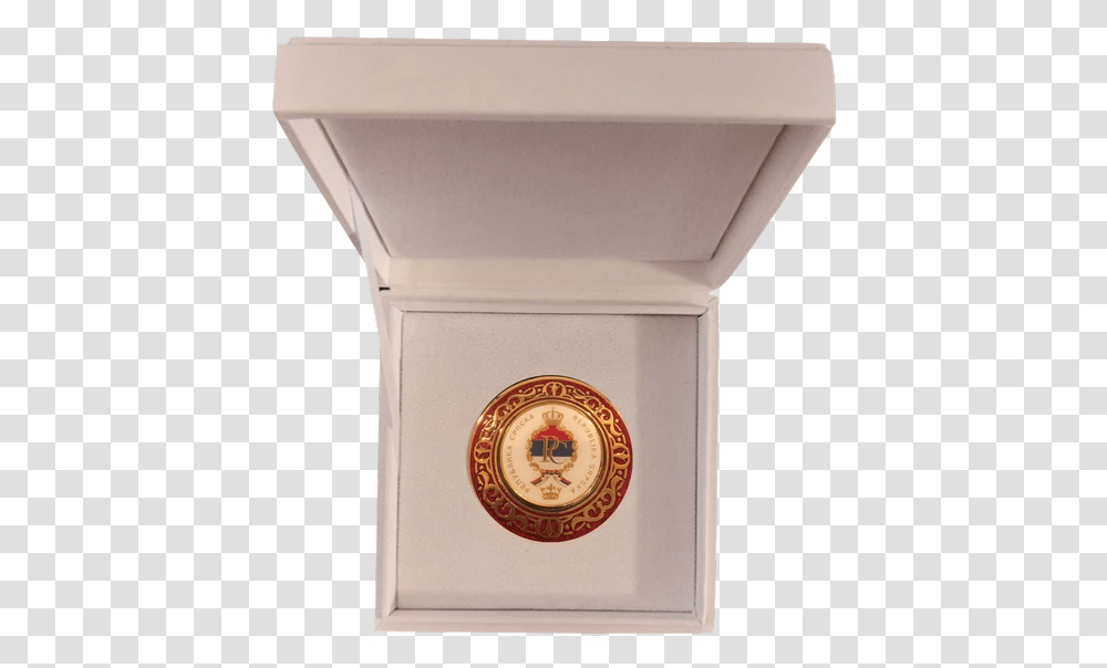Medallion In Leather Box Gold Medal, Mailbox, Letterbox, Logo, Symbol Transparent Png