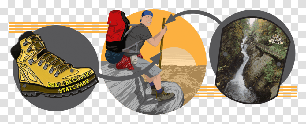 Medallions Banner Mountain Unicycling, Shoe, Outdoors, Person, Water Transparent Png