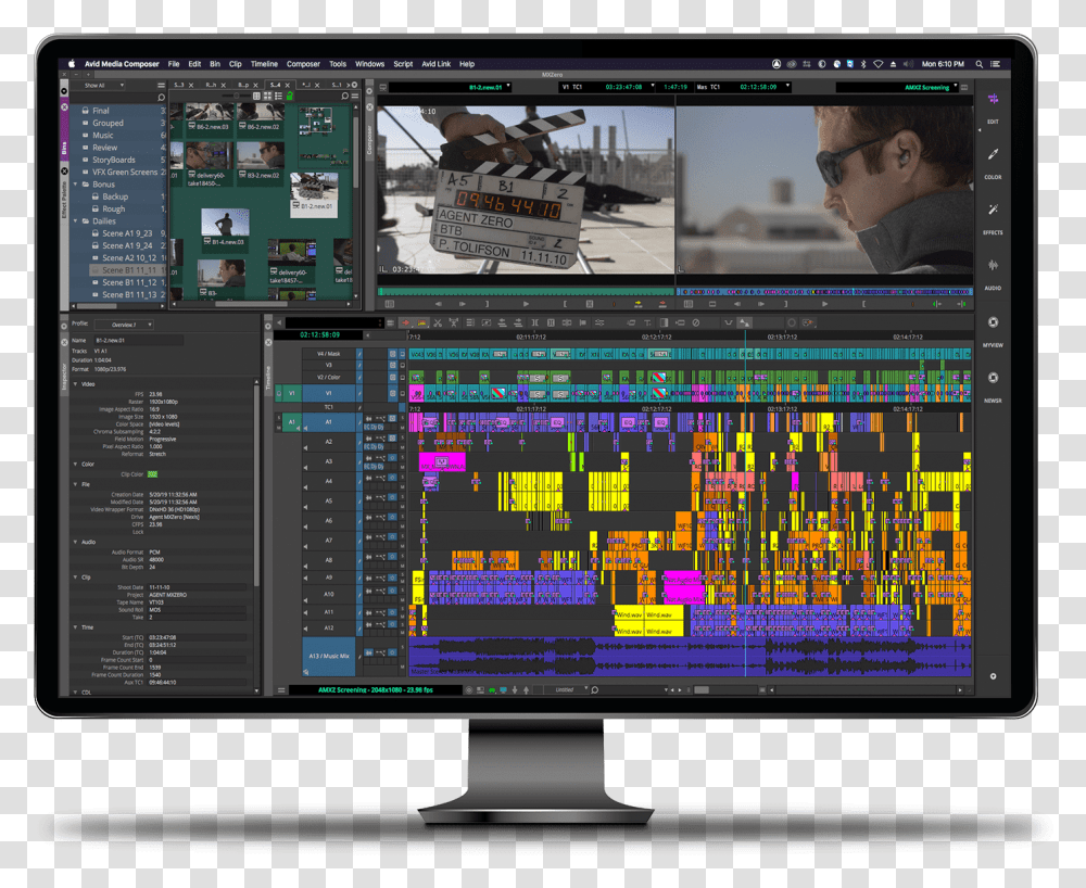 Media Composer Ultimate Video Editing Software Ui In Avid Media Composer, Monitor, Screen, Electronics, LCD Screen Transparent Png