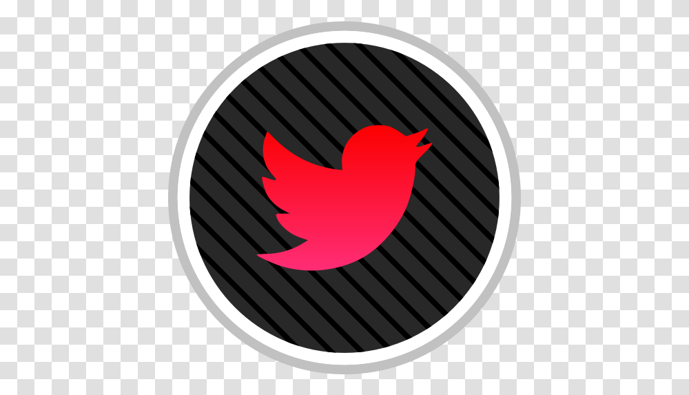 Media Online Social Twitter Icon Red Twitter Logo With Circle, Symbol, Bird, Animal, Trademark Transparent Png