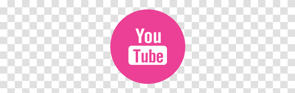 Media Pink Round Social Youtube Icon, Label, Logo Transparent Png