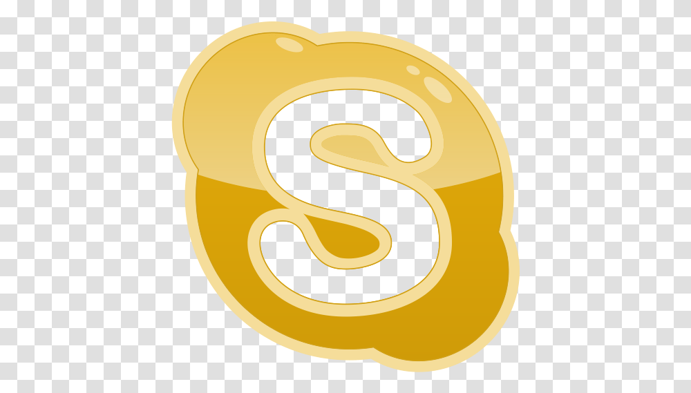 Media S Skype Social Icon Skype Icon Gold, Food, Bread, Tape, Logo Transparent Png