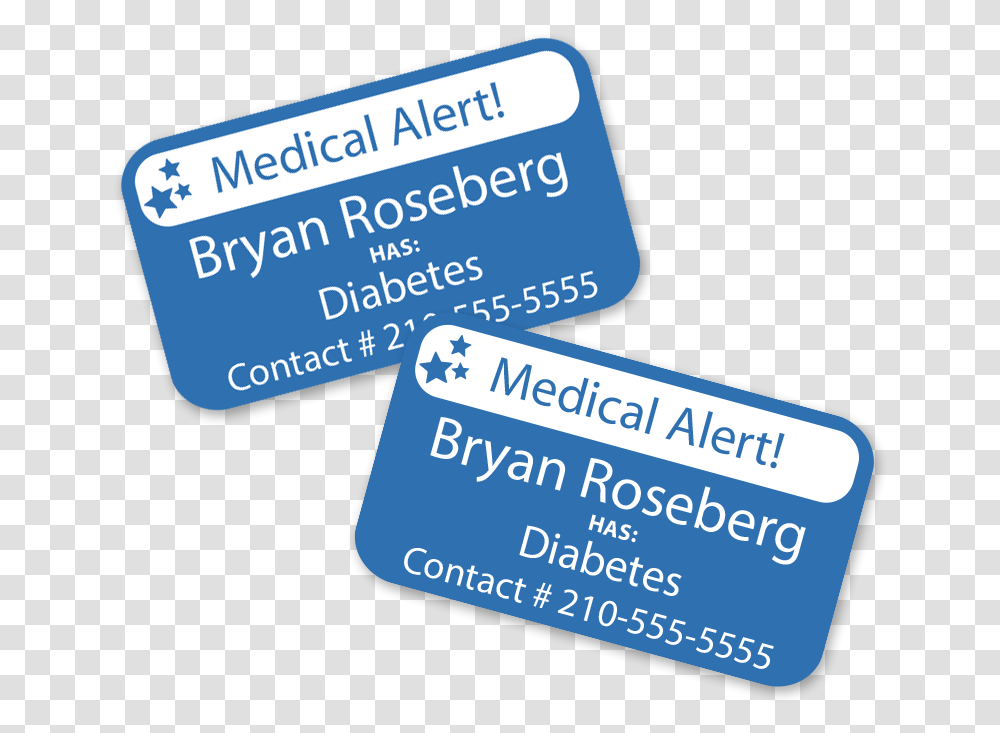Medic Alert Labels For Diabetes Autism And More Bcc Research, Credit Card, Business Card, Paper Transparent Png