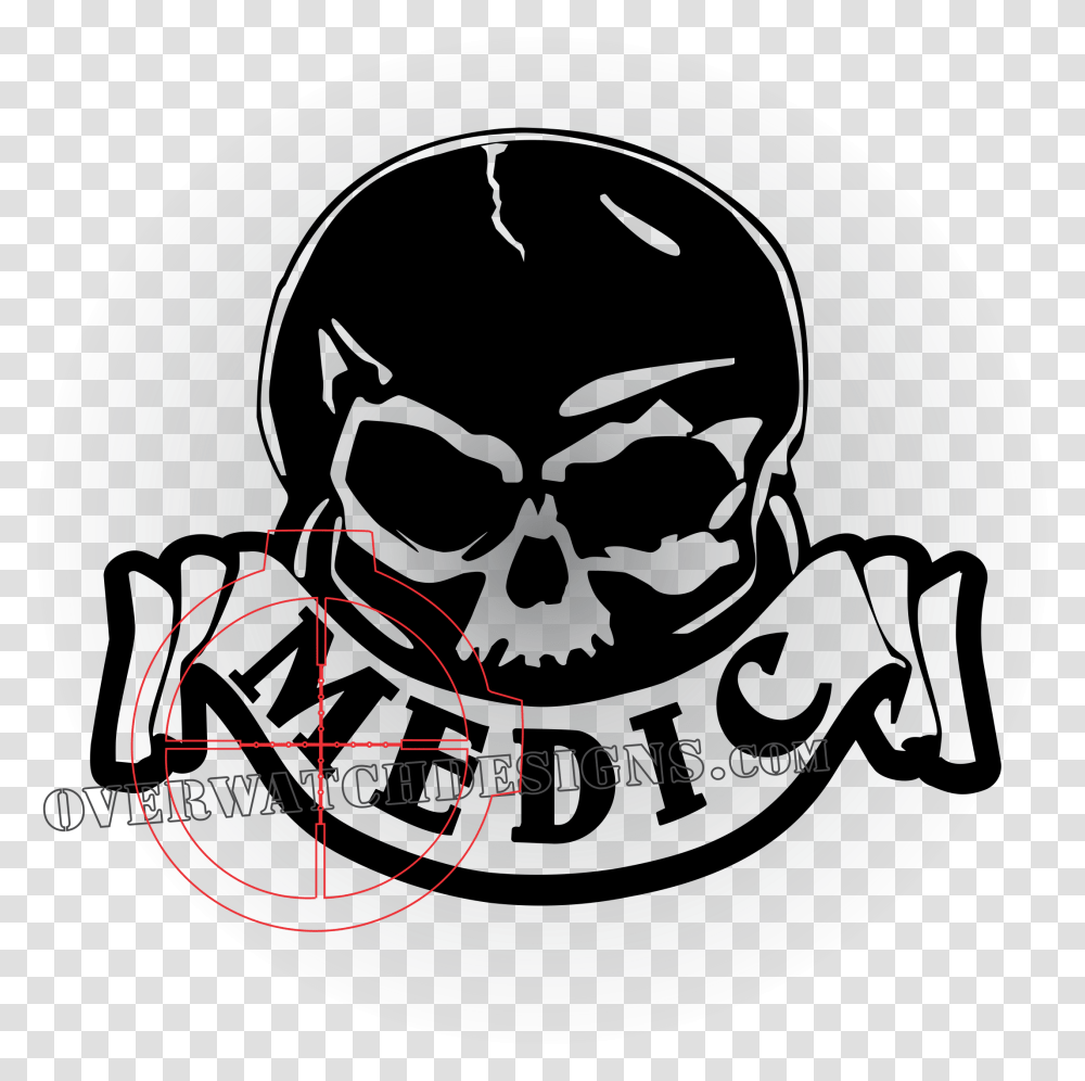 Medic Decal Skull Army Medic Logo, Label, Pirate Transparent Png