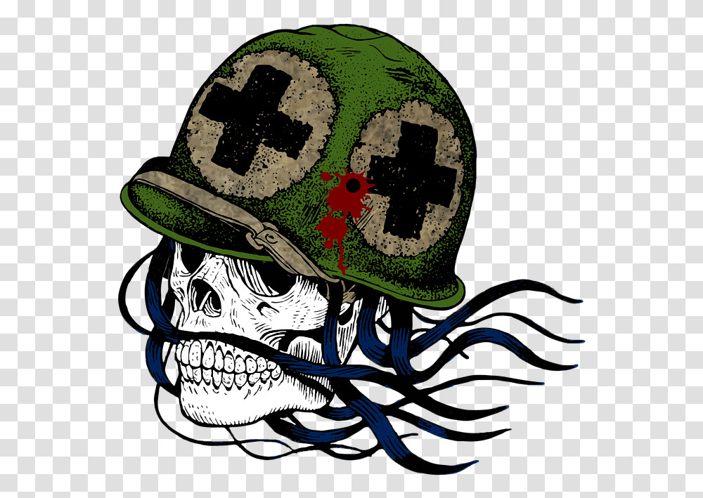 Medic Skull Hd Wallpaper Skull With Medic Helmet, Apparel, Hat Transparent Png