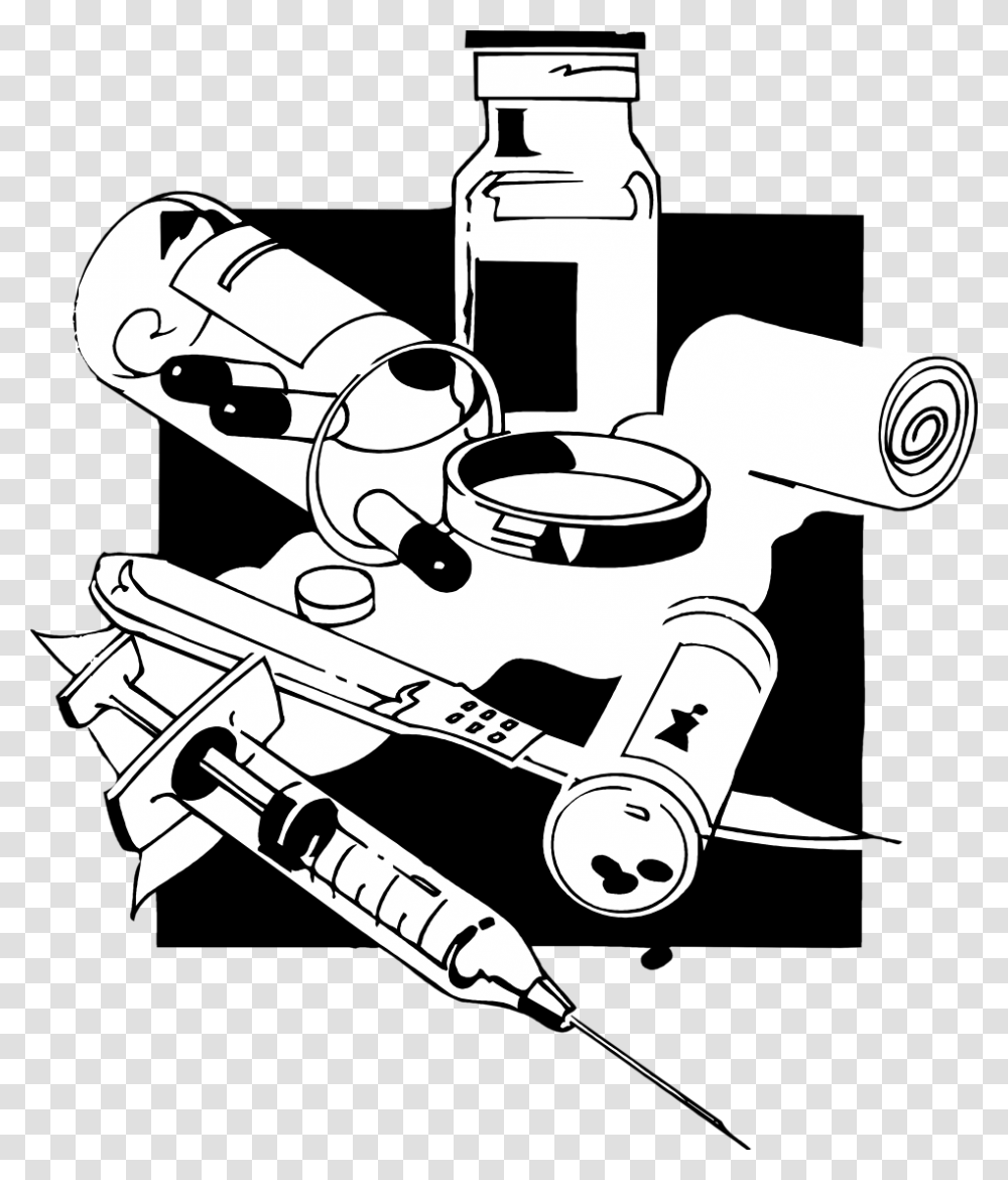 Medical Clipart Drug Drugs Black And White, Vehicle, Transportation, Injection, Spaceship Transparent Png