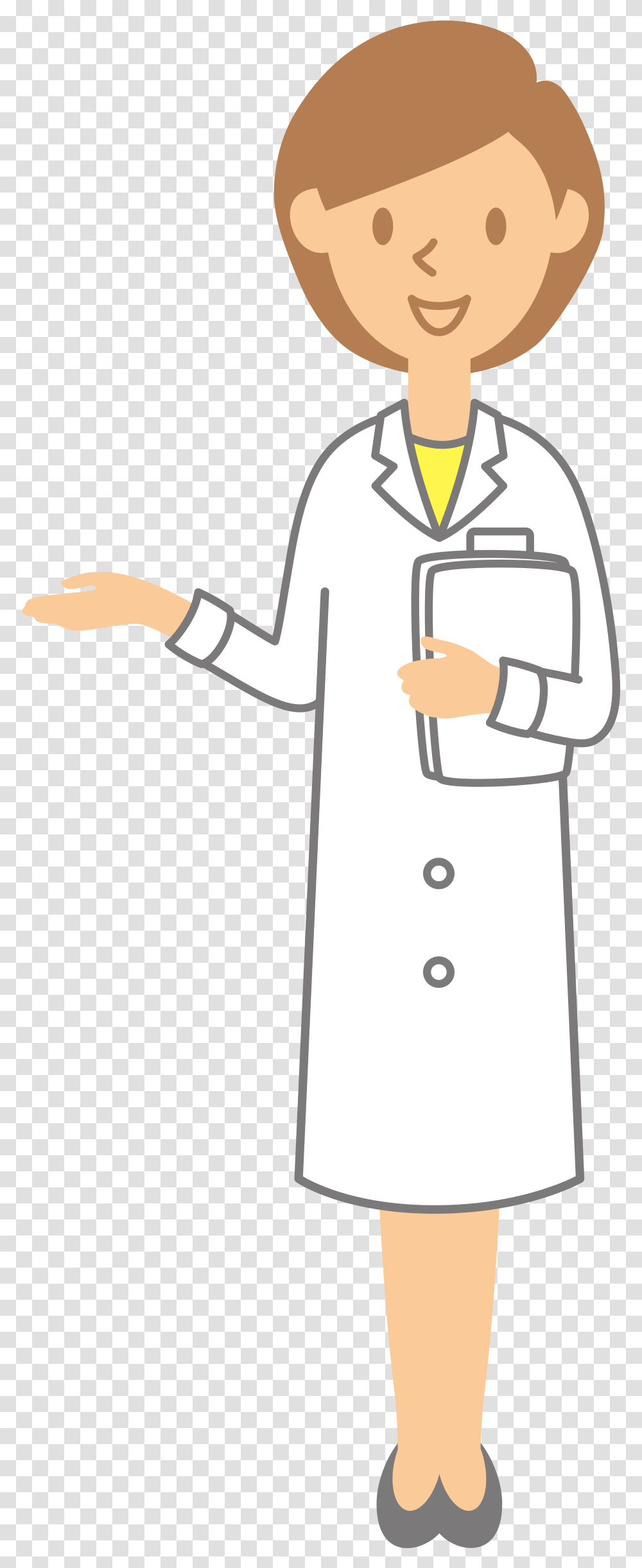 Medical Clipart Female Doctor Doctor Pointing Cartoon Left, Person, Lab Coat, Overcoat Transparent Png