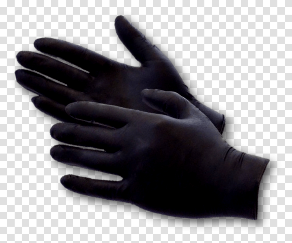 Medical Gloves Black Latex Glove, Apparel, Hand, Person Transparent Png