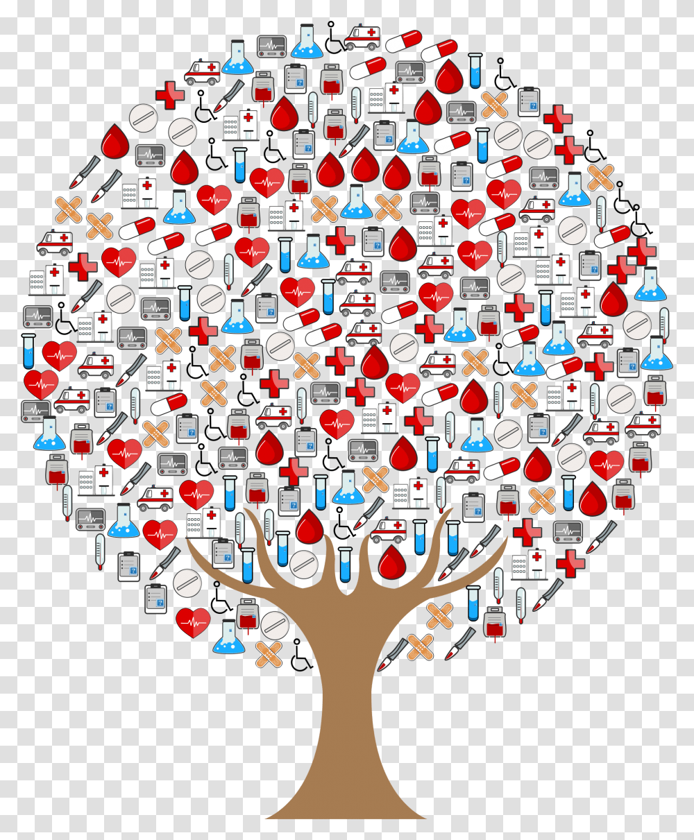 Medical Icons Tree Clip Arts Healthcare Clipart, Collage, Poster, Advertisement Transparent Png