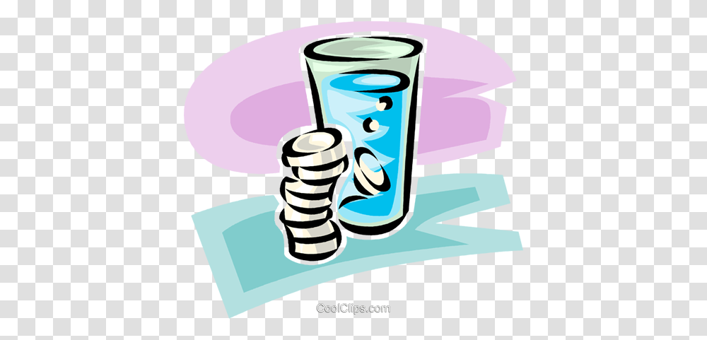 Medicine And A Glass Of Water Royalty Free Vector Clip Art, Spiral, Coil, Suspension, Alcohol Transparent Png