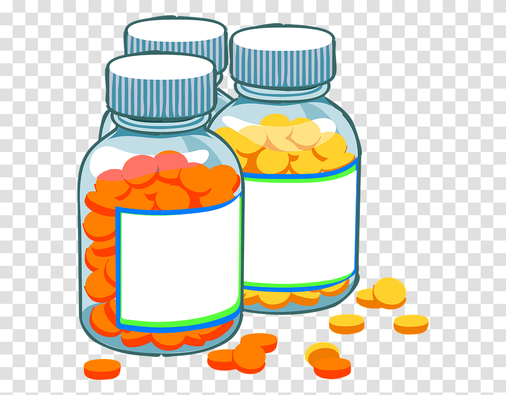 Medicine Pills Bottles Medical Capsules Pharmacy Storage And Administration Of Medication, Jar, Food Transparent Png