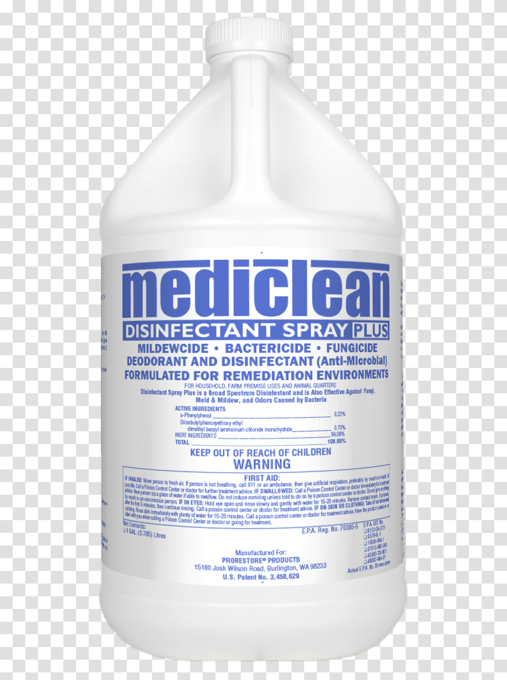 Mediclean Disinfectant Spray Plus Mediclean, Bottle, Beverage, Drink, Label Transparent Png
