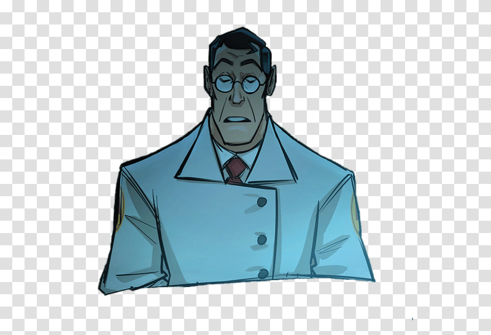 Medictf2medic Tf2comics Cartoon, Person, Shirt, Overcoat Transparent Png