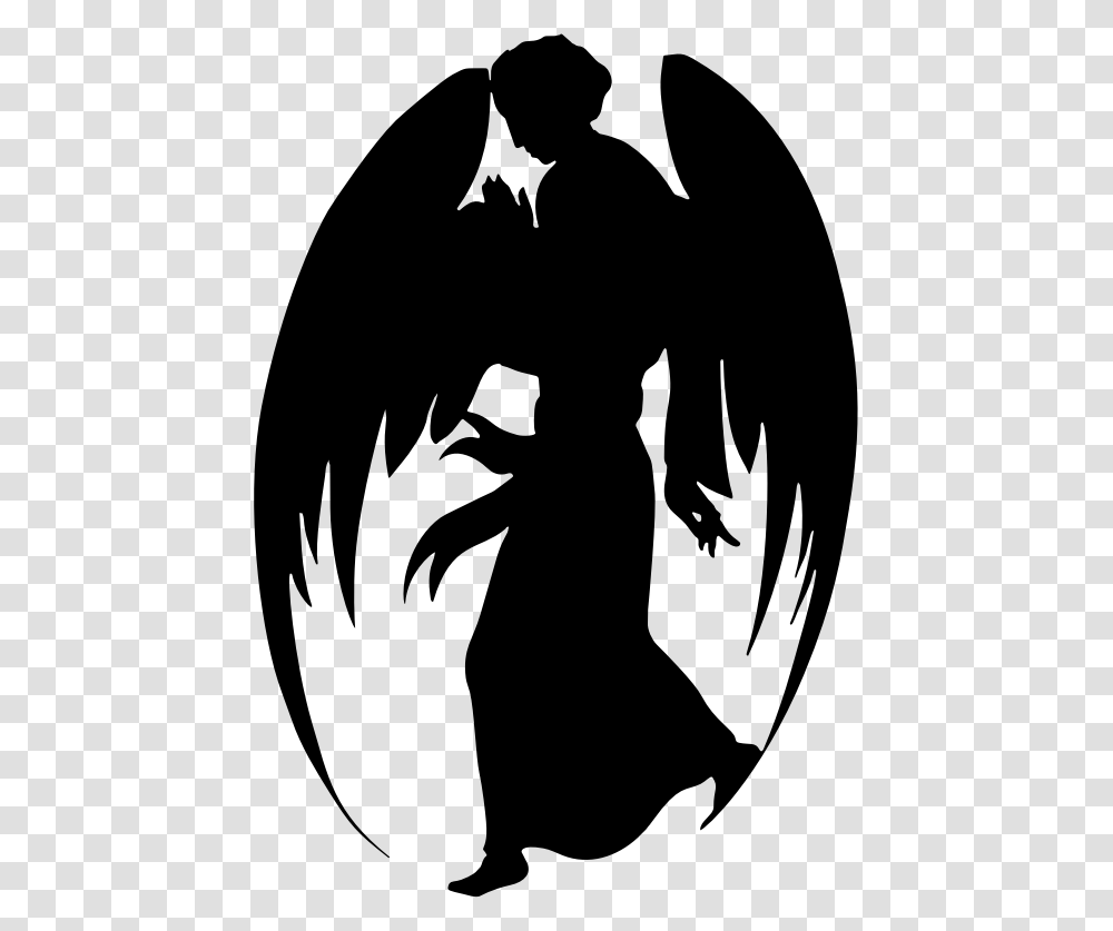 Medieval Angel Silhouette, Gray, World Of Warcraft Transparent Png