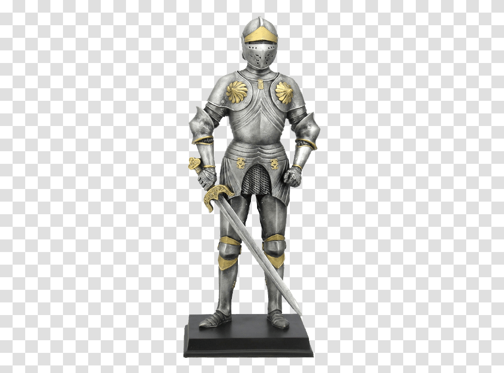 Medieval Armor With Sword And Large Besagews Knight Holding Sword, Person, Human, Bronze, Dress Transparent Png
