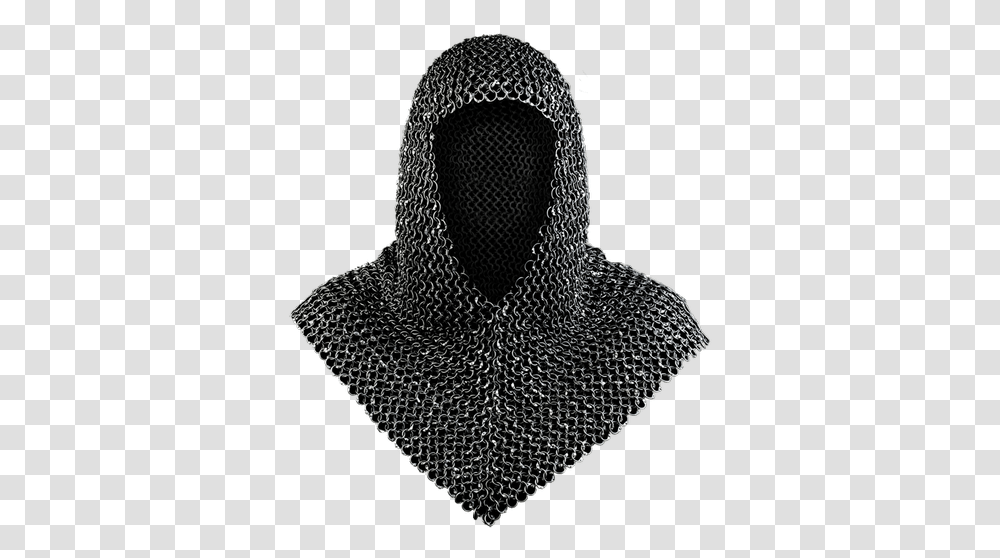 Medieval Armory Chain Mail Coif Hood Mail Coif, Scarf, Clothing, Apparel Transparent Png