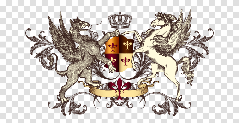 Medieval Crest Griffin Heraldry, Symbol, Dinosaur, Reptile, Animal Transparent Png