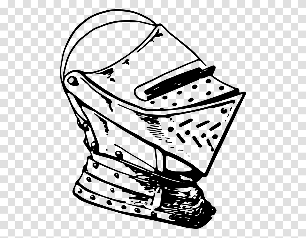 Medieval Helmet Armor Plated Knight War Fight Line Art, Gray, World Of Warcraft Transparent Png