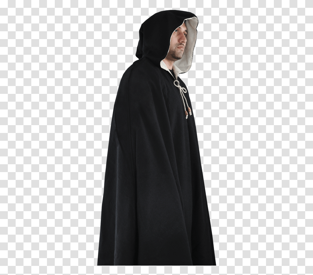 Medieval Hooded Cloak Cloak, Apparel, Fashion, Person Transparent Png