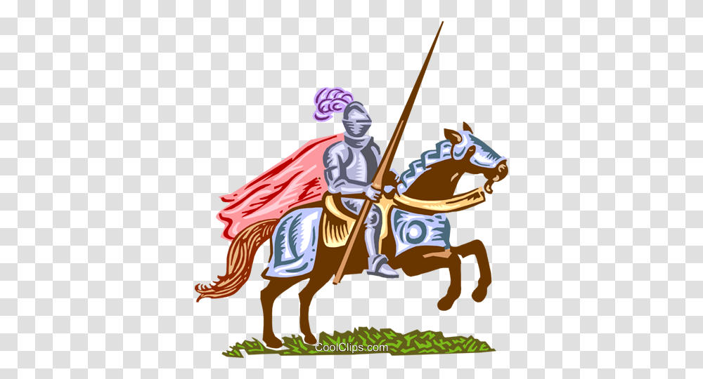 Medieval Knight Royalty Free Vector Clip Art Illustration, Person, Horse, Leisure Activities, Duel Transparent Png