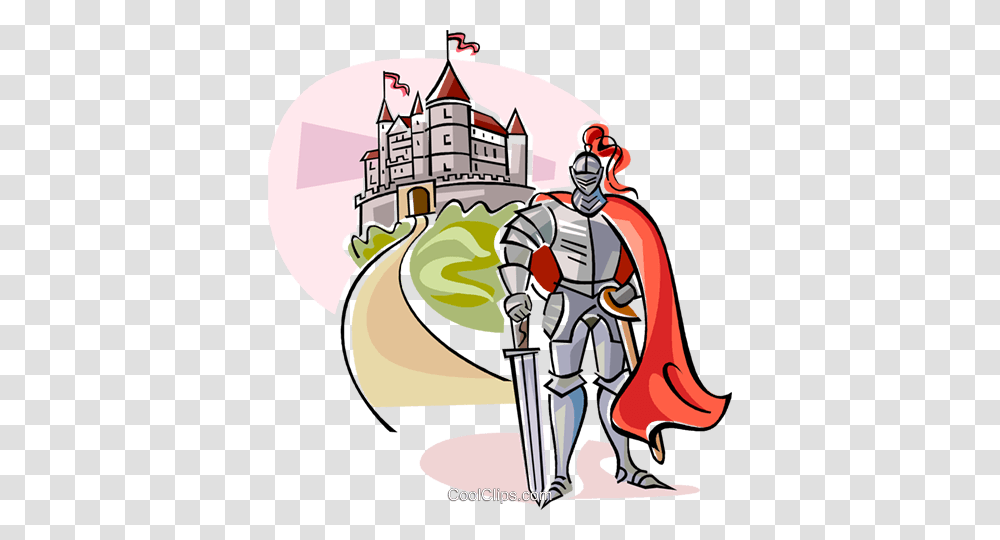 Medieval Knight With Castle Royalty Free Vector Clip Art, Poster, Advertisement, Crowd, Costume Transparent Png