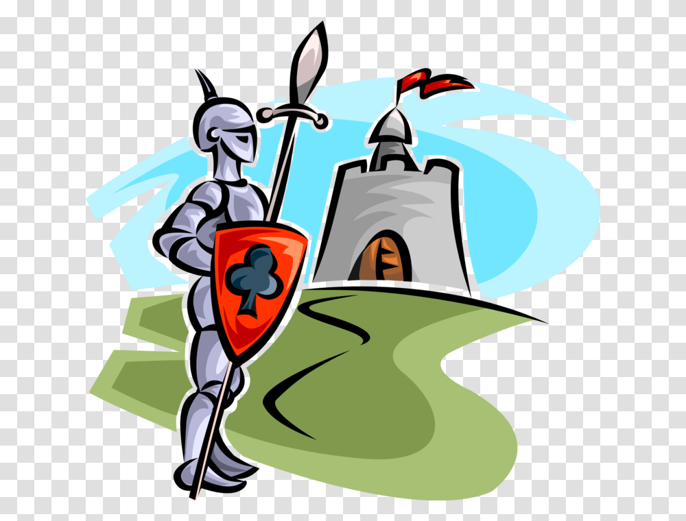 Medieval Knight With Spear And Shield Transparent Png