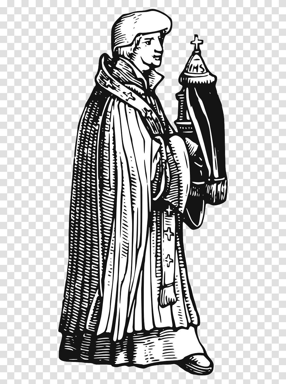 Medieval Priest, Person, Sleeve Transparent Png