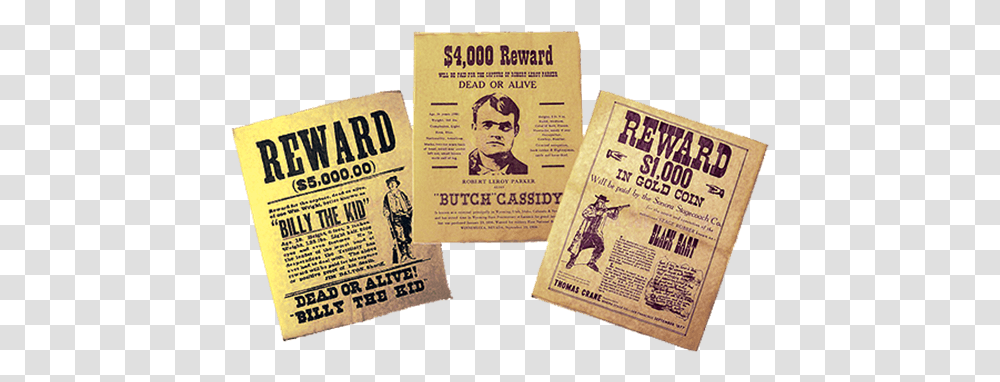 Medieval Wanted Poster Billy The Kid Wanted Poster, Advertisement, Flyer, Paper Transparent Png