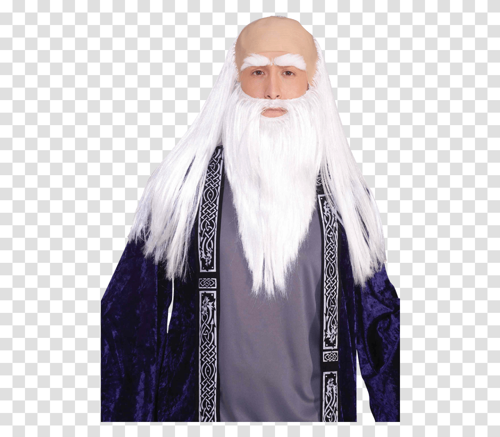 Medieval Wizard Disguise Set Bald Guys With Long Beards, Face, Person, Hat Transparent Png