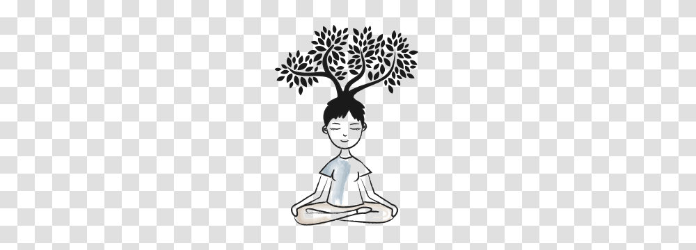 Meditation Clipart Consciousness, Plant, Tree, Root, Stencil Transparent Png