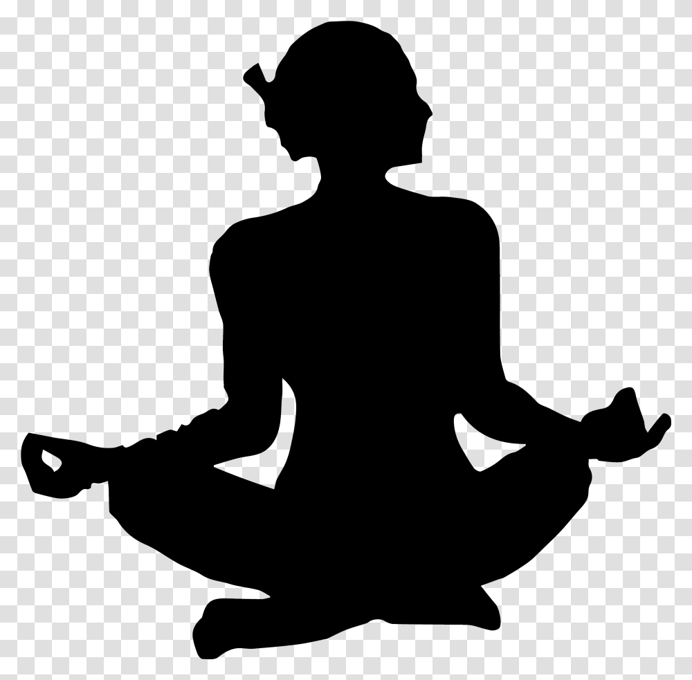 Meditation Clipart Lotus Pose Yoga Pose Silhouette Woman, Worship, Buddha, Person, Human Transparent Png