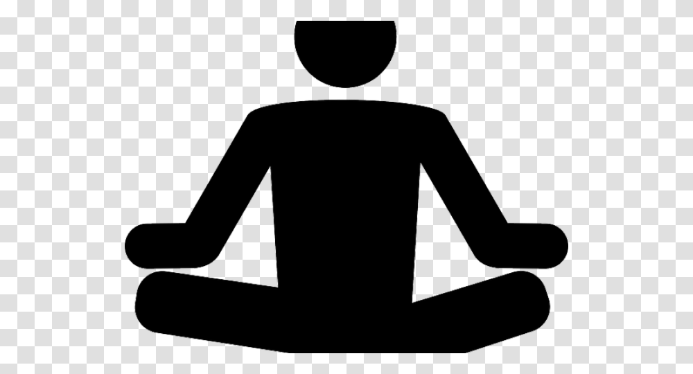 Meditation Clipart Stress Relief, Silhouette, Label Transparent Png
