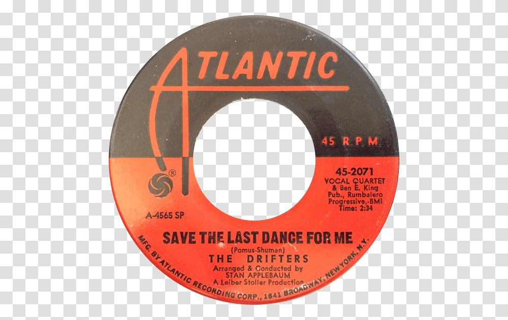 Medium 45 1960 Drifters Savethelastdance Circle, Disk, Dvd, Label Transparent Png