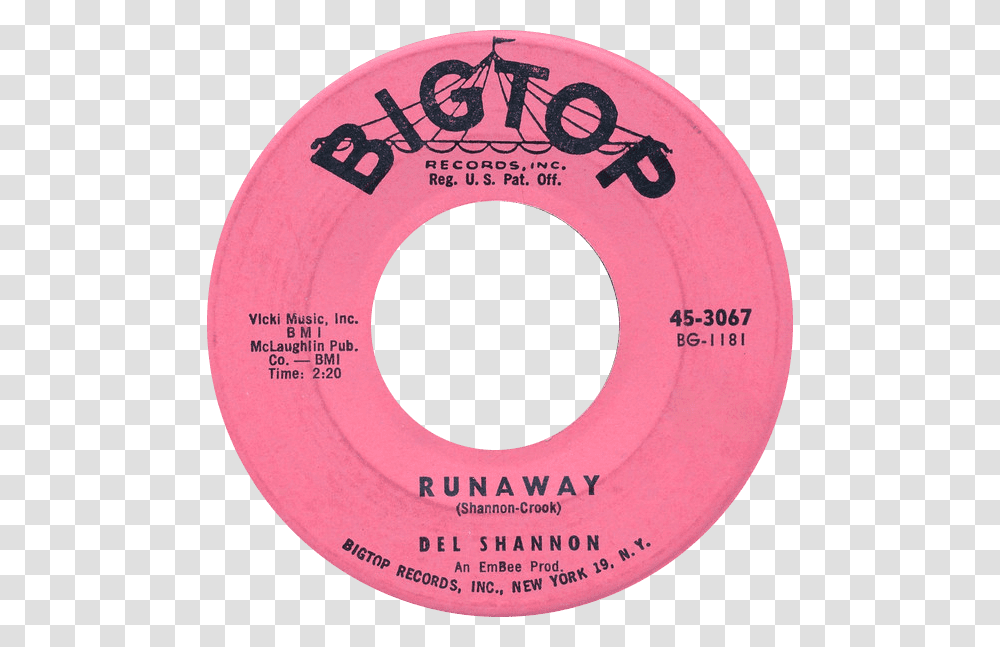 Medium 45 1961 Delshannon Runaway 600 Circle, Frisbee, Toy, Purple Transparent Png