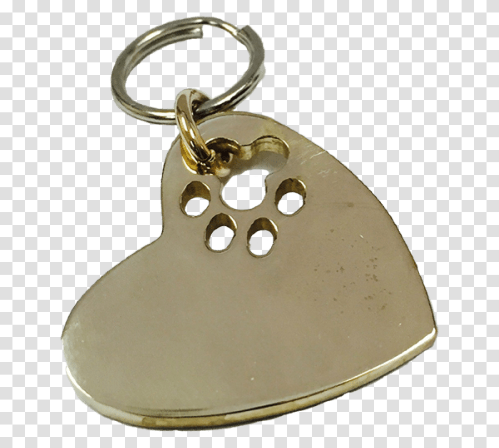 Medium Bronze Heart Cut Out Paw Tag Keychain, Pendant Transparent Png