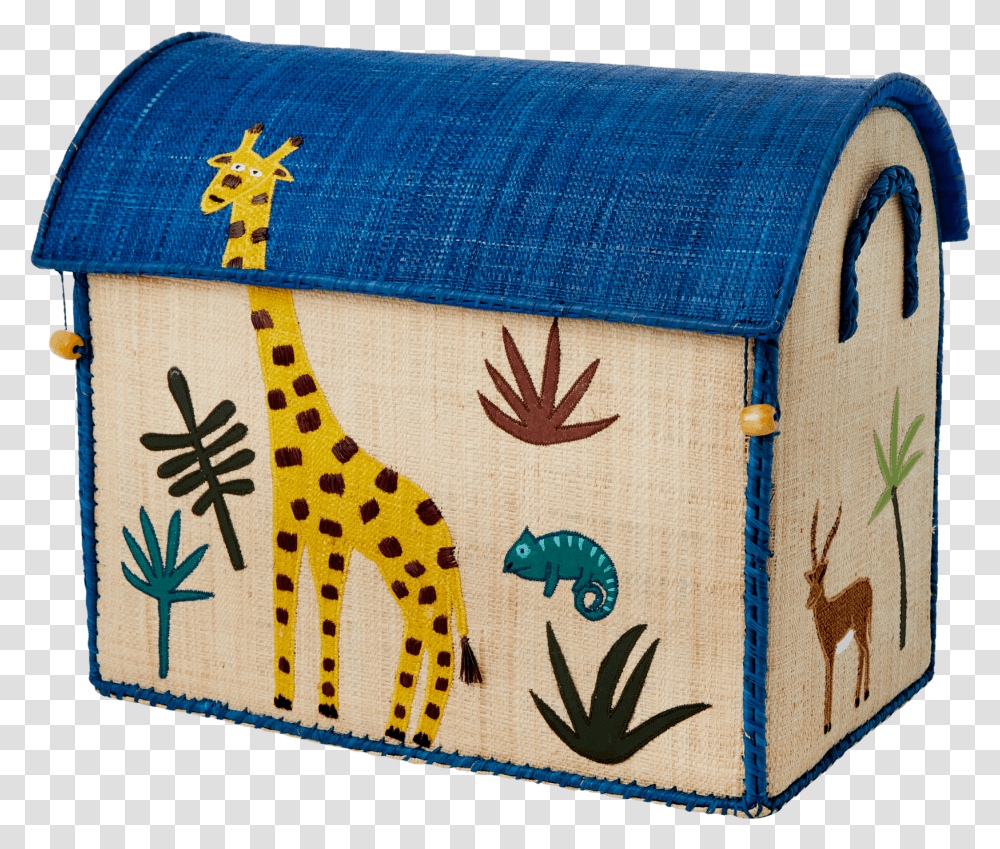 Medium Giraffe Raffia Storage House Jungle Animals Print Rice Kurvehus Dyr Jungle, Applique, Purse, Handbag, Accessories Transparent Png