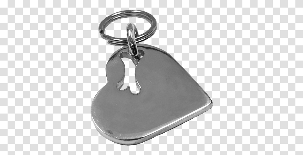Medium Heart Cut Out Bone Tag Sterling Silver Keychain, Sink Faucet, Pendant Transparent Png