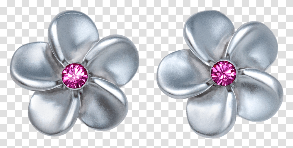 Medium Plumeria With Crystal Earrings Solid, Jewelry, Accessories, Accessory, Brooch Transparent Png