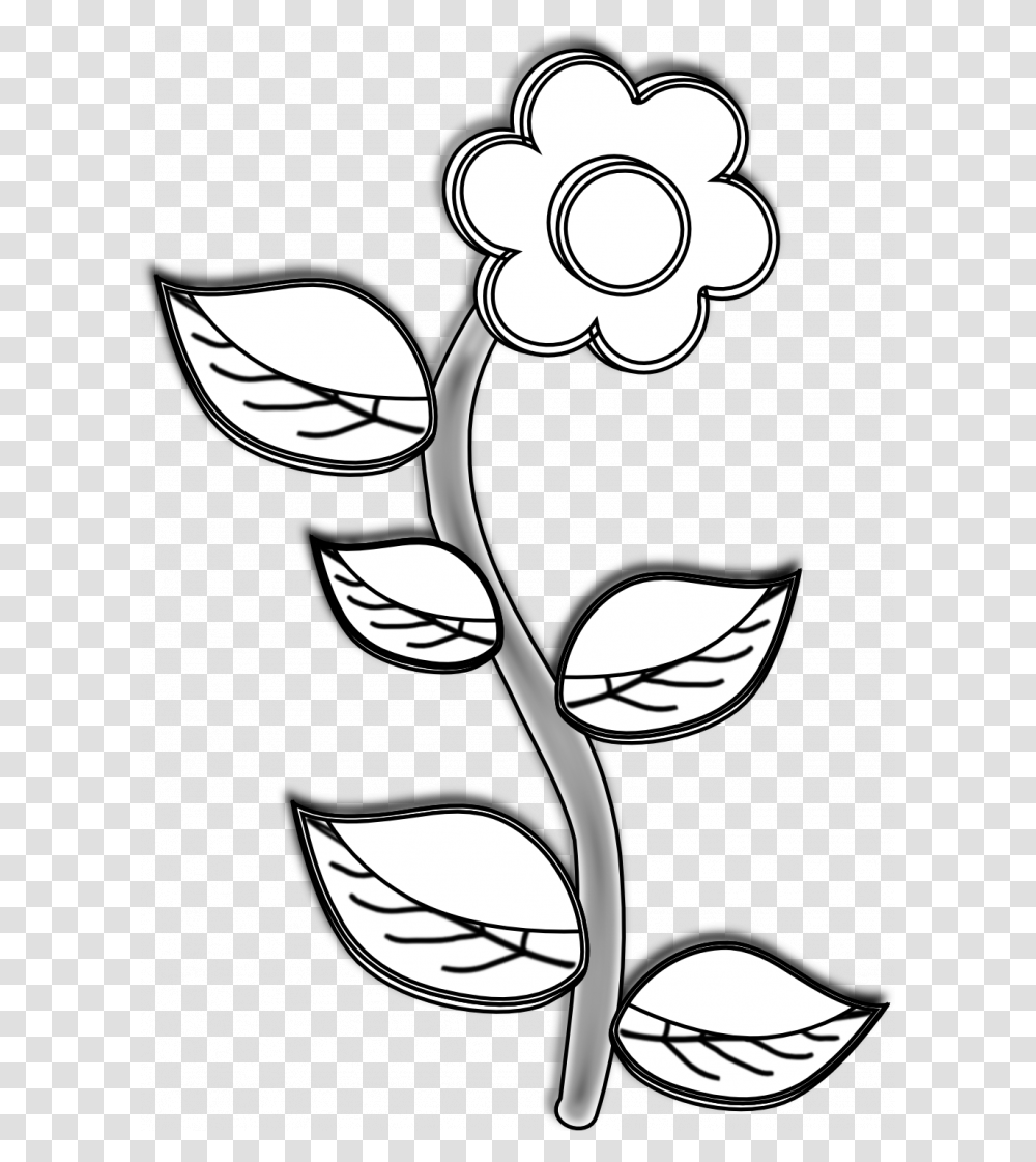 Medium Size Of Line Drawing Animals Clipart Camera Plant In Black And White, Floral Design, Pattern, Stencil Transparent Png