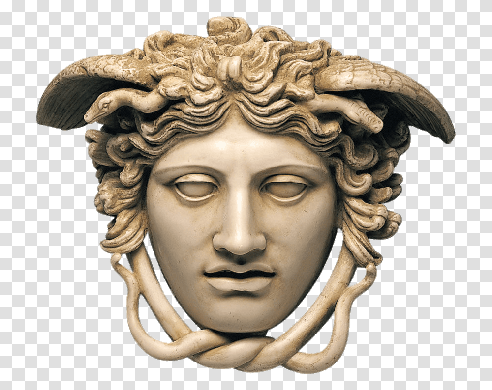 Medusa Head Gorgo Medusa, Sculpture, Statue, Figurine Transparent Png
