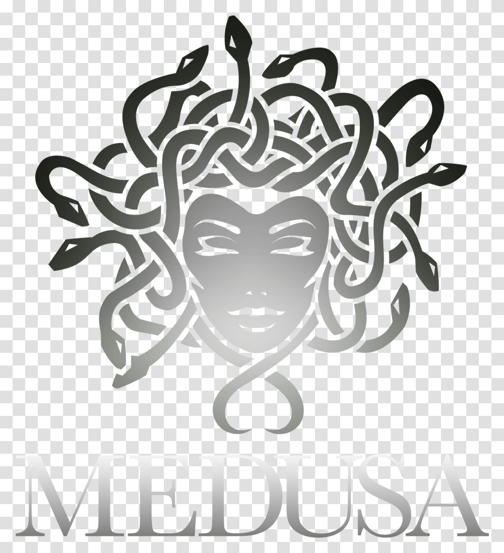 Medusa Logo Logodix Illustration, Poster, Advertisement, Text, Symbol Transparent Png