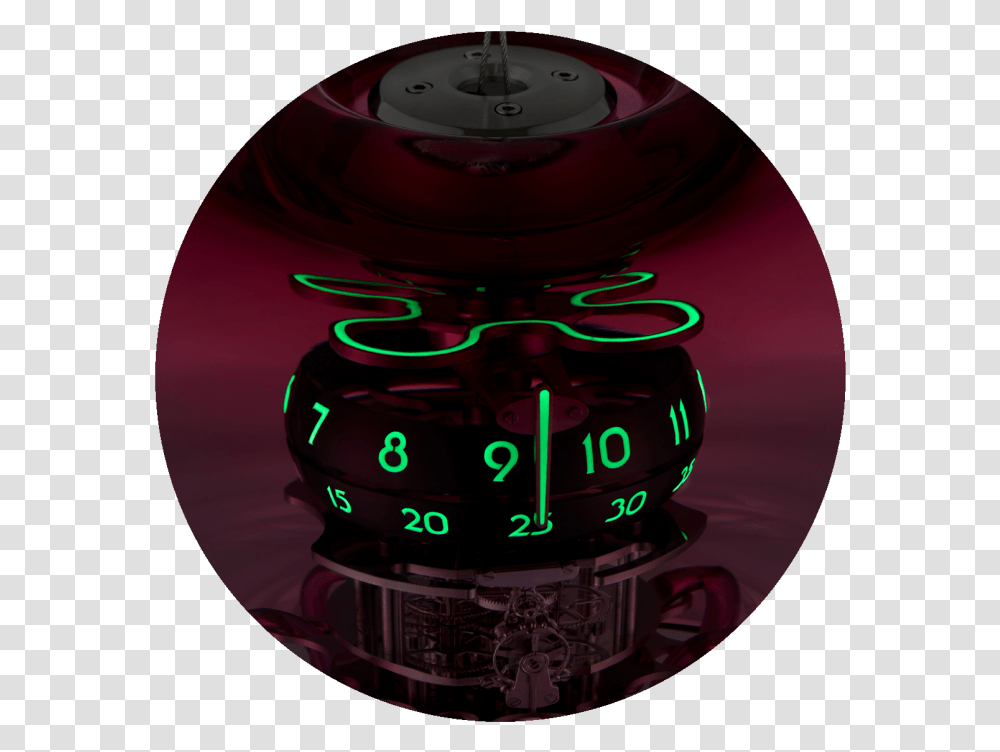 Medusa Pink At Night Medusa Clock Jellyfish, Light, Wristwatch, Laser, Helmet Transparent Png