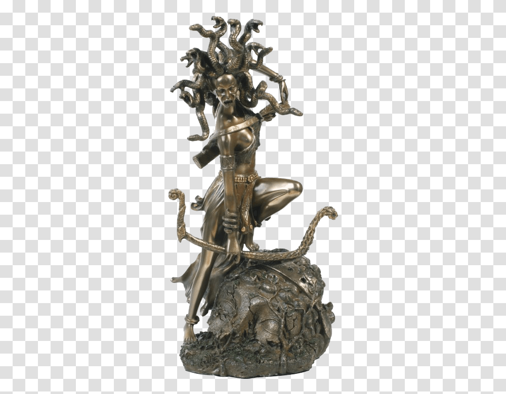 Medusa Statue, Bronze, Figurine, Cross Transparent Png