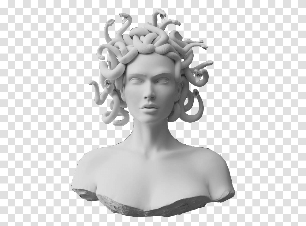 Medusa Statue Head, Sculpture, Person, Human Transparent Png