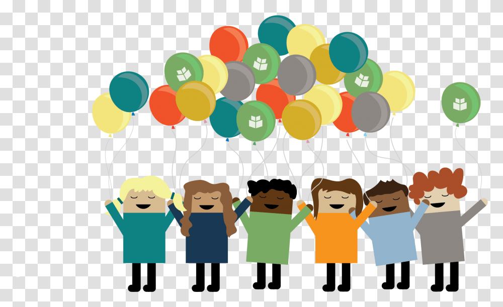 Meeple With Balloons Sharing Transparent Png