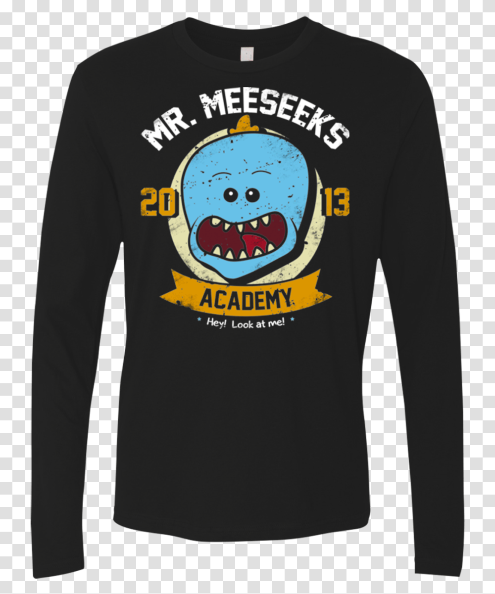 Meeseeks Academy Men's Premium Long Sleeve Long Sleeved T Shirt, Apparel, T-Shirt, Sweatshirt Transparent Png