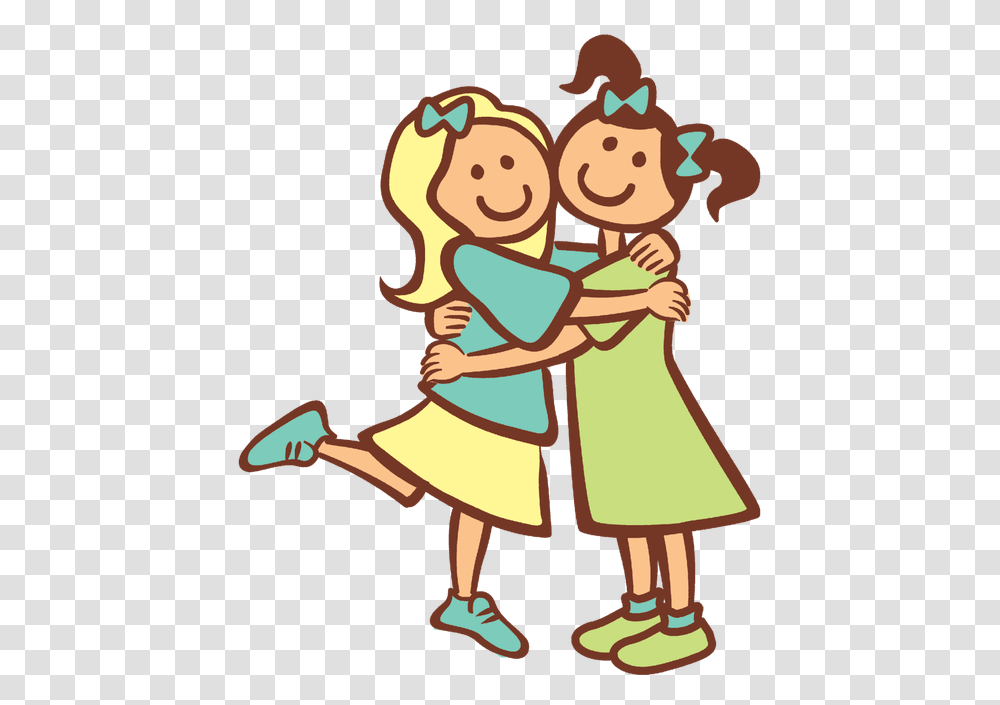 Meet Friends Clipart Clip Art Images, Girl, Female, Hug, Doodle Transparent Png
