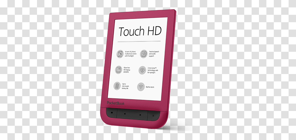 Meet Pocketbook Touch Hd Ruby Red - The New Trendy Readers, Mobile Phone, Electronics, Cell Phone, Text Transparent Png