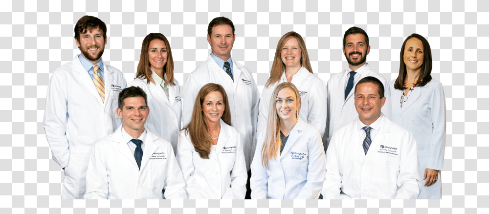 Meet The Doctors Doctor Group, Lab Coat, Person, Tie Transparent Png