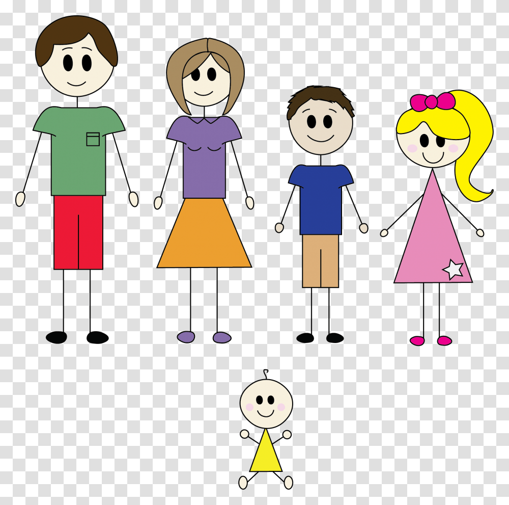 Meet The Stick Family Cartoon, Hand, Drawing, Washing Transparent Png